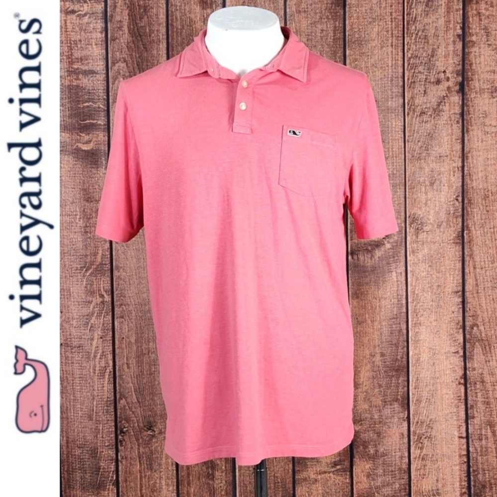 Vineyard Vines Pink Soft Polo With Whale Embroidered Logo Excellent Condition